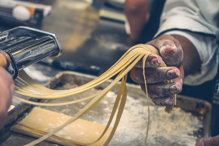 making pasta italian tagliatelle
